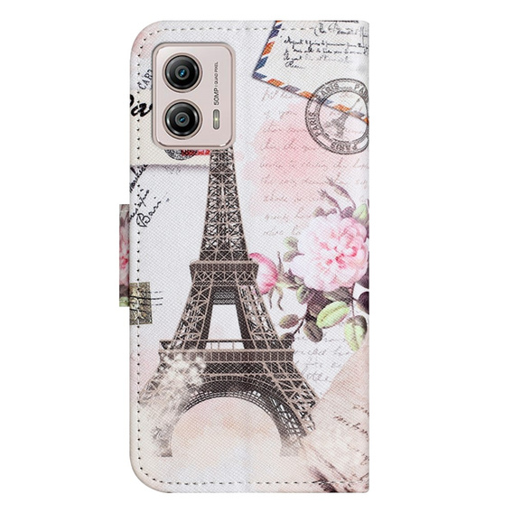 Flip case for Motorola Moto G73 5G, Wallet, Eiffel Tower, white