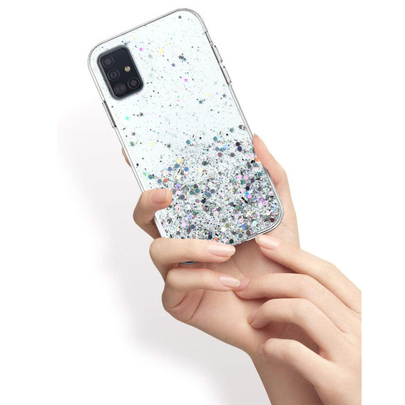 Case for Samsung Galaxy A51 4G, Glittery, transparent