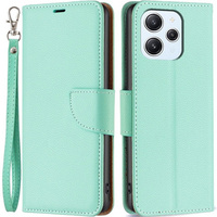 Flip case for Xiaomi Redmi 12 4G, Wallet Litchi Magnet, green