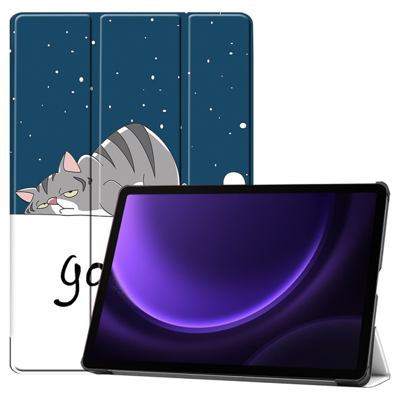 Case for Samsung Galaxy Tab S10 Lite / S10 FE / S9 FE, with flap, sleeping cat