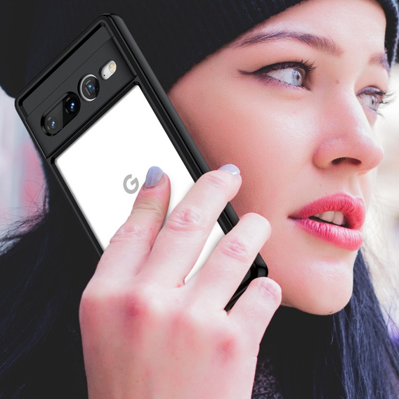 Case for Google Pixel 7 Pro 5G, Fusion Hybrid, with camera protection, transparent / black