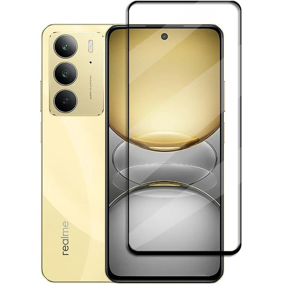 3D Tempered Glass for Realme 14X / Realme C75, black frame