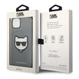 Karl Lagerfeld Case for iPhone 14 Plus, Saffiano Choupette Head Patch, silver