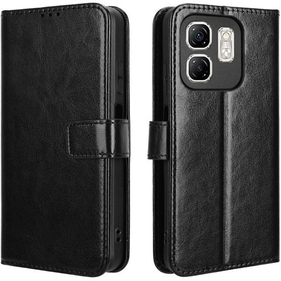 Flip case for Infinix Hot 50i 4G, Crazy Horse Wallet, black