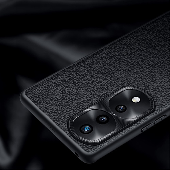 Leather case for Honor 70 5G, leather hybrid, black