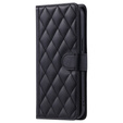 Flip case for iPhone 16 Pro Max, Rhombus Crossbody Leather, black