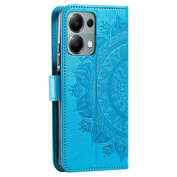 Flip case for Xiaomi Redmi Note 13 Pro 4G / Redmi Note 14S / Poco M6 Pro 4G, Mandala Flower, blue