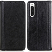 Case for Sony Xperia 10 V, Wallet Litchi Leather, black