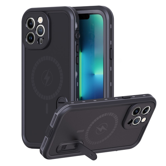 Waterproof case for iPhone 13 Pro Max, Redpepper, for MagSafe, black