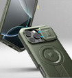 Armored case for iPhone 16 Pro Max, Dexnor CamProtect MagSafe, green (Two frames)