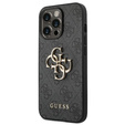 GUESS Case for iPhone 14 Pro, 4G Big Metal Logo, grey