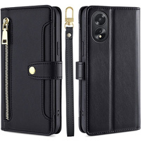 Flip case for Oppo A38 / A18 4G, Wallet Zipper Pocket, black