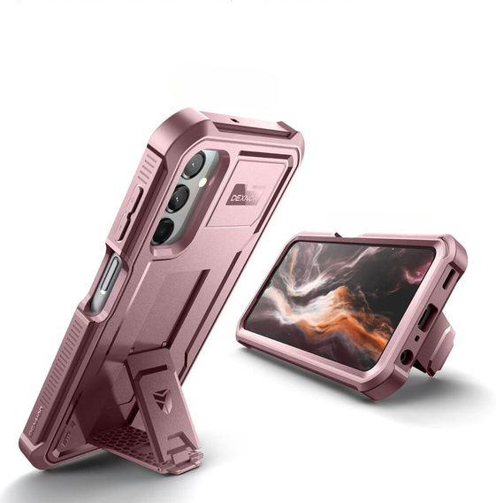 Armored case for Samsung Galaxy A25, Dexnor Full Body (Two Frames), pink