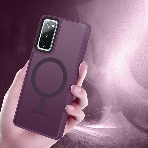 Case for Samsung Galaxy S20 FE, for MagSafe, ERBORD Matt Case, dark purple + Screen Glass