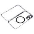 Magnetic Dual Glass MagSafe case for iPhone 16, silver