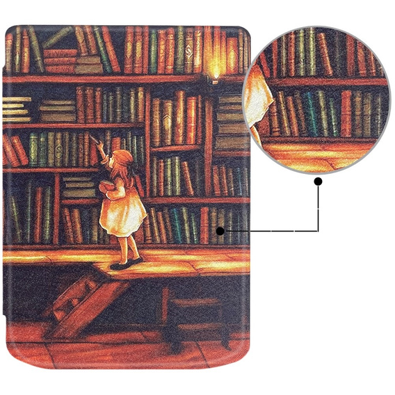 Case for PocketBook Verse / Verse Pro, Smartcase, Library girl