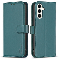 Flip case for Samsung Galaxy S23 FE, BINFEN Wallet, green + 9H glass