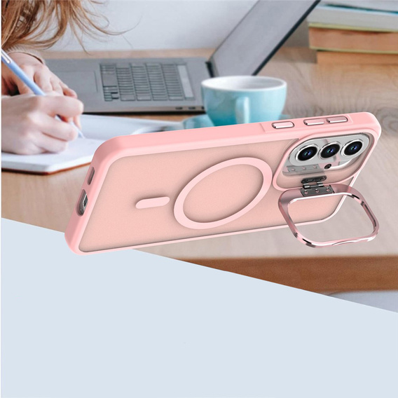 Skin-touch case with MagSafe stand for Samsung Galaxy A37 5G, pink