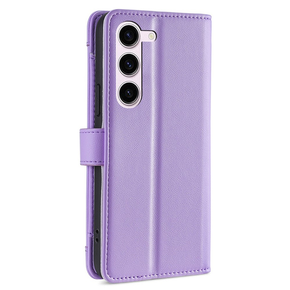 Flip case for Samsung Galaxy S23, Wallet Zipper Pocket, purple