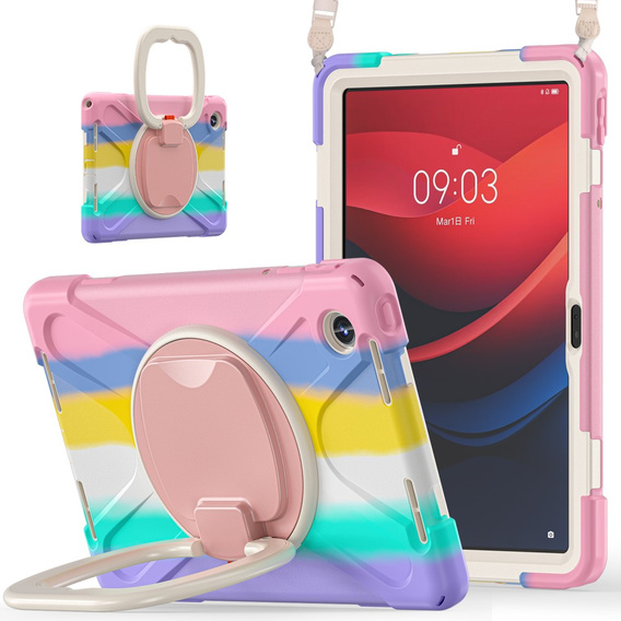 Children's case for Lenovo Tab M11, armored with strap, multicolor