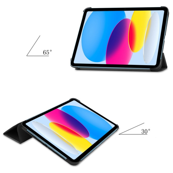 Case for iPad 10.9 2022 10 Gen, Smartcase with stylus space, black