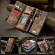CASEME case for Samsung Galaxy S25 Ultra, Retro Leather Wallet, with strap, brown