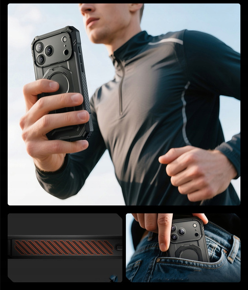 Supcase case for iPhone 17 Pro Max, Unicorn Beetle Grip Pro Mag, Black