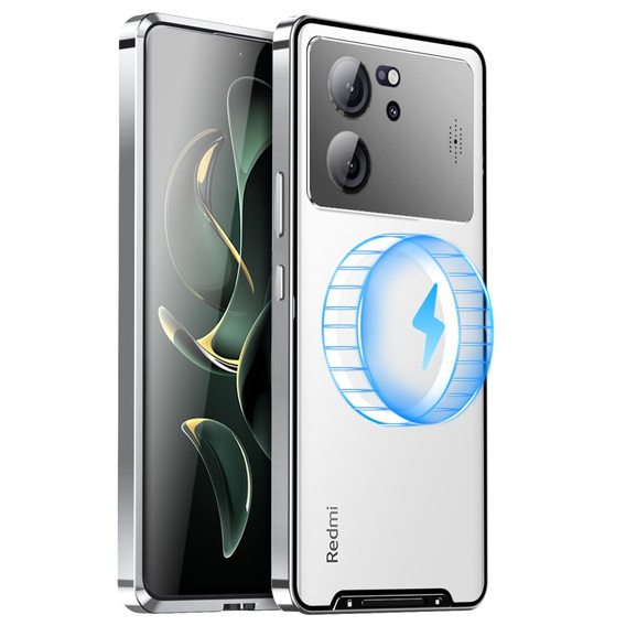 Camera Protection Case for Xiaomi 13T / 13T Pro, CamShield MagSafe, transparent / silver