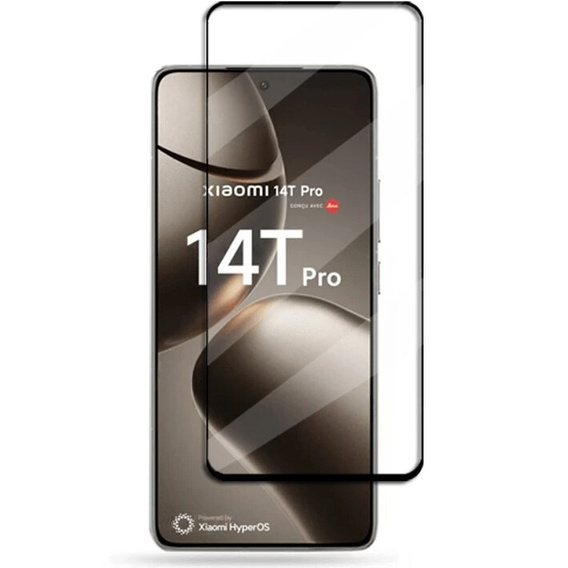 3D Tempered Glass for Xiaomi 14T Pro, black frame