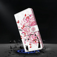 Flip case for Oppo A17, Wallet Light Spots Decor, tree, white