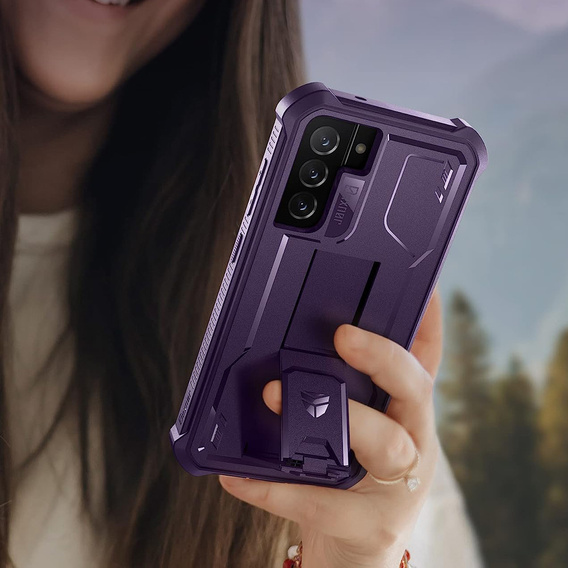 Armored case for Samsung Galaxy S21 FE, Dexnor Full Body, dark purple