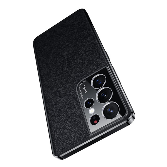 Case for Samsung Galaxy S23 Ultra, Cowhide Leather, black