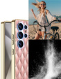 Case for Samsung Galaxy S25 Ultra, Leather Rhombus, pink