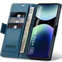 Case for Xiaomi Redmi Note 14 Pro+ 5G / Xiaomi Poco X7 5G / Xiaomi Redmi Note 14 Pro 5G, ERBORD Glossy Litchi, wallet with flap, blue