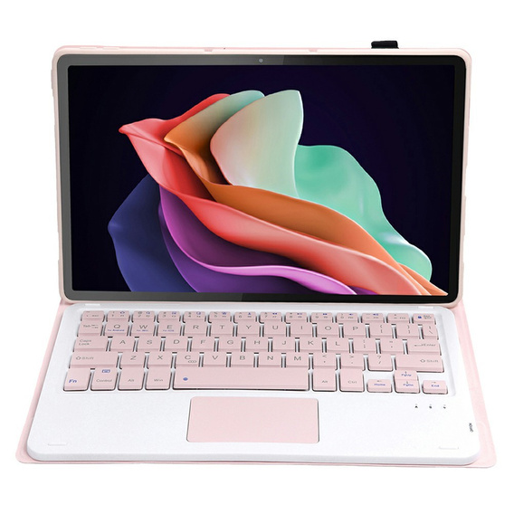 Case + keyboard Lenovo Tab P11 Gen 2, Pen Slot TouchPad, pink rose gold