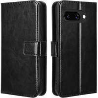 Flip case for Google Pixel 9A, Crazy Horse Wallet, black
