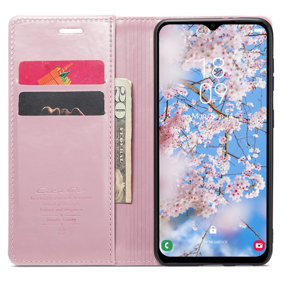 CASEME flip case for Samsung Galaxy A14 5G, Waxy Textupink, pink