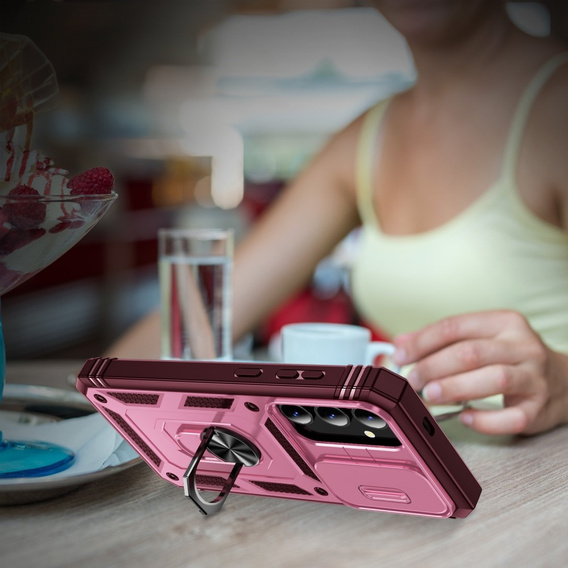 Case for Samsung Galaxy S24+ Plus, CamShield Slide, pink / red