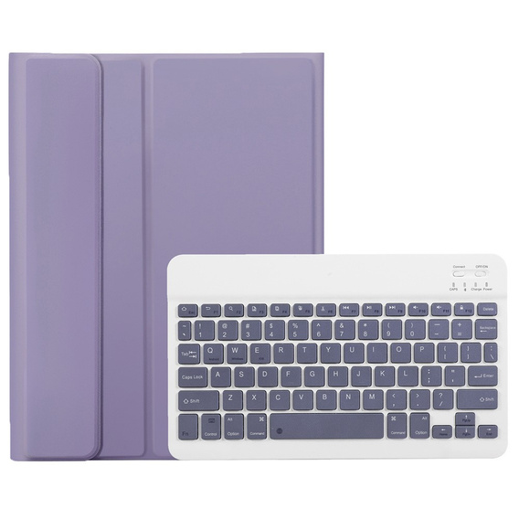 Case + keyboard Samsung Galaxy Tab S9, Leather Pen Slot, purple