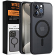 Case for iPhone 15 Pro Max, for MagSafe, ERBORD Matt Case, black + Screen Glass