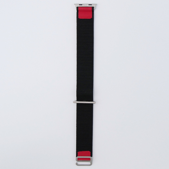 Nylon Strap for Apple Watch 1/2/3/4/5/6/7/8/SE/ULTRA 42/44/45/49mm, Black / Red
