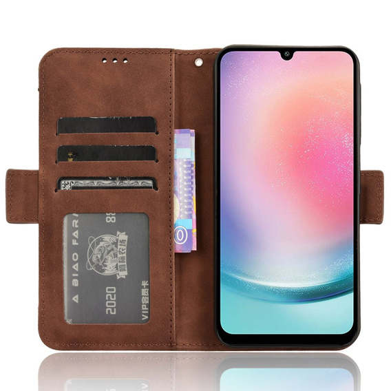 Flip case for Samsung Galaxy M55 5G, Card Slot, brown