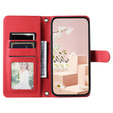 Flip case for iPhone 16 Pro Max, Rhombus Crossbody Leather, red