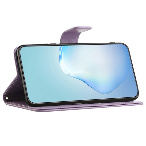 Flip case for Motorola Moto E22 / E22i, Wallet, tree i sowy, purple