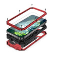 Case for iPhone 13, R-JUST CamShield Slide, armoured, red / black