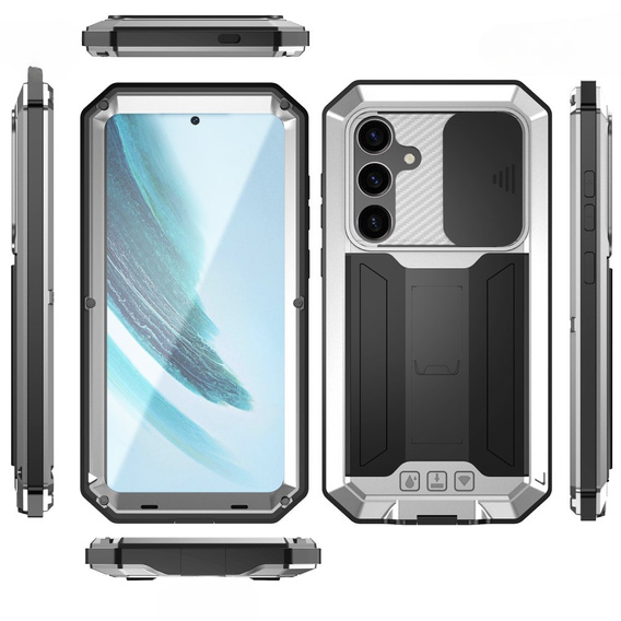 Armored case for Samsung Galaxy S25+ Plus, R-JUST, silver