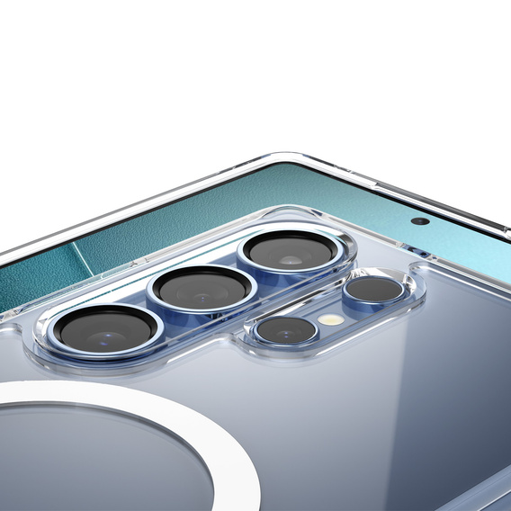 Spigen MagSafe Case for Samsung Galaxy S25 Ultra, Ultra Hybrid, transparent / white + 9H Tempered Glass