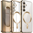 Case for Samsung Galaxy S25, Electro MagSafe, gold + Screen Glass