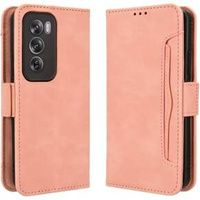 Flip case for Oppo Reno 12 Pro, Card Slot, pink