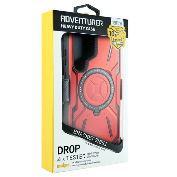 Case for Samsung Galaxy S23 Ultra, Heavy Duty Ring Belt Clip, red